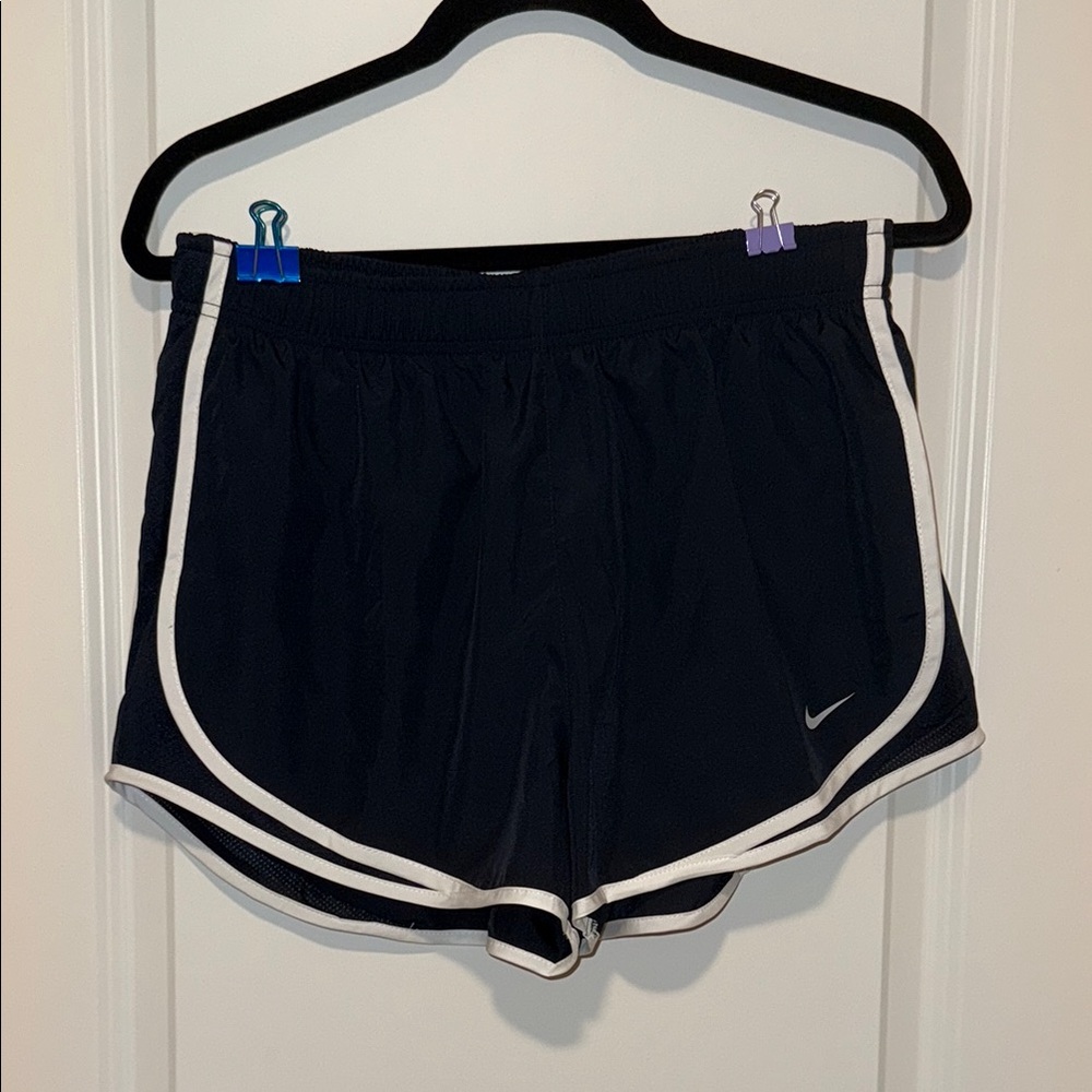 Nike Black Athletic Shorts with Curved Side Seam